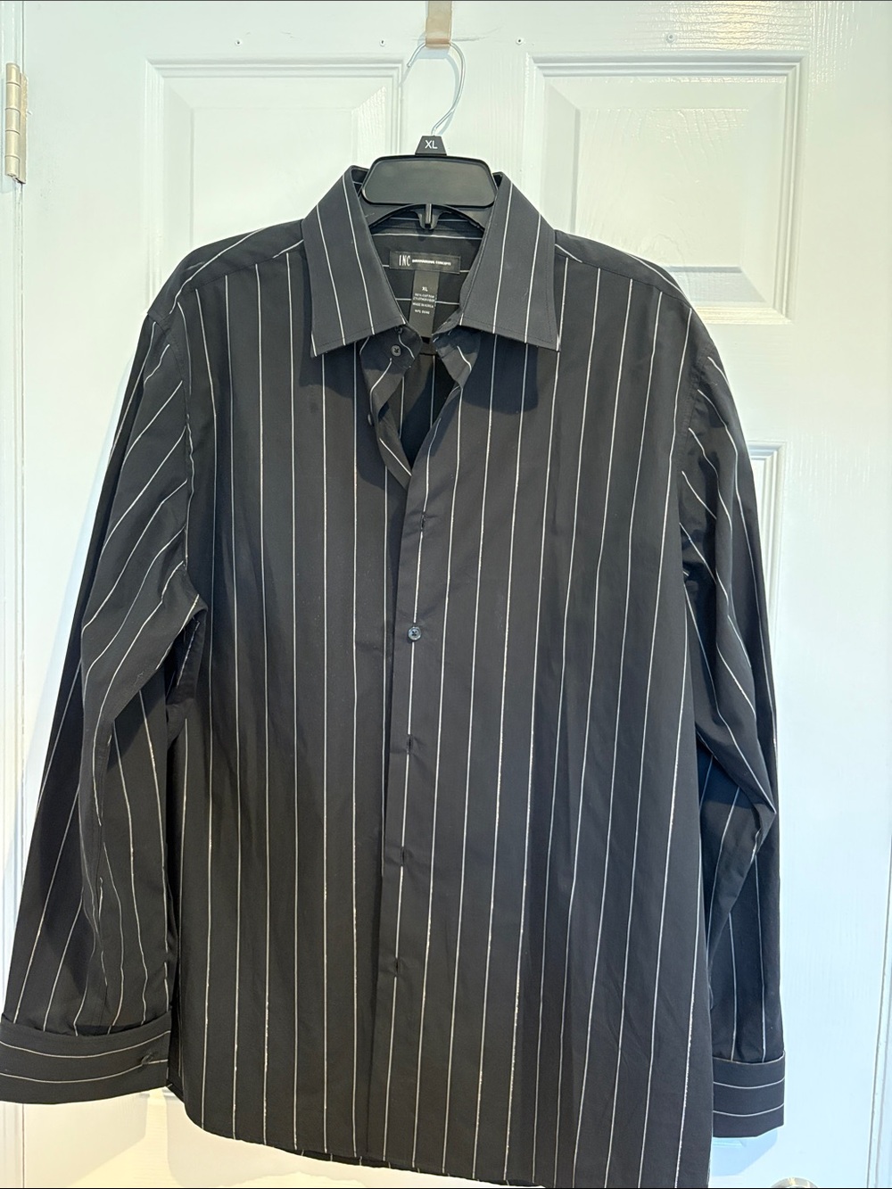 INC International Concepts Black Pinstripe Dress Shirt